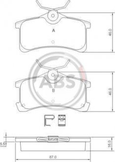Гальмівні колодки зад. Avensis/Corolla 97-03 1.4-2.0 A.B.S. 37270 (фото 1)