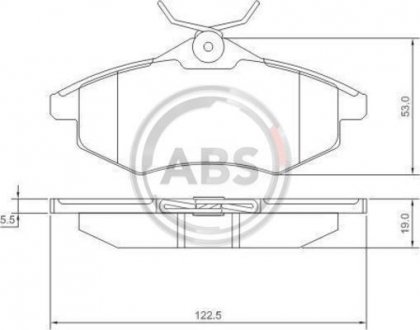 Гальмівні колодки пер. Citroen C2/C3 02- (TRW) (122,5x53x19) A.B.S. 37307