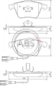 Гальмівні колодки пер. Audi A4/A6/A8 00- A.B.S. 37426 (фото 1)