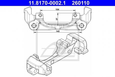 RENAULT Скоба переднього супорта ATE 11817000021 (фото 1)