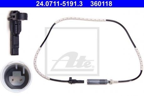 Датчик ABS (задній) BMW 3 (E90/E91/E92/E93) 04-13 (L=959mm) ATE 24.0711-5191.3