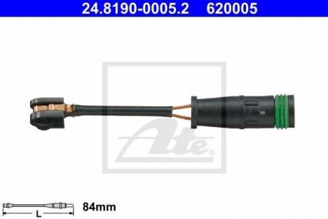 Датчик зносу гальмівних колодок (задніх) MB Sprinter/VW Crafter 06- (L=85mm) ATE 24.8190-0005.2