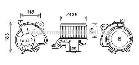 Вентилятор отопителя салона Citroen Nemo Peugeot Bipper Fiat Qubo 1,3HDI 08> Pun AVA COOLING FT8431