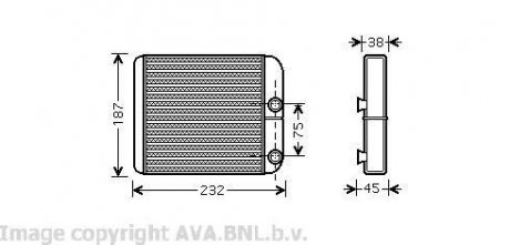 MITSUBISHI Теплообмінник, Система опалення салону AVA COOLING VO6129
