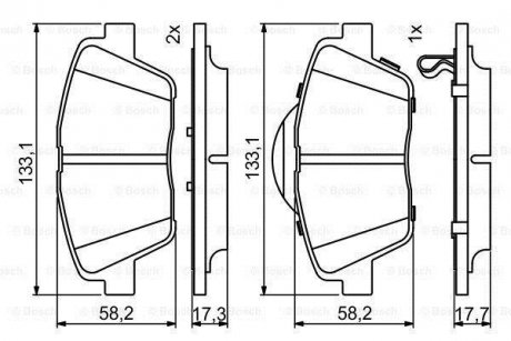 Колодки гальмівні (передні) Hyundai Sonata VI 11-14//Kia Optima 10- BOSCH 0 986 494 755