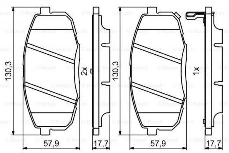 Колодки гальмівні дискові BOSCH 0986494995