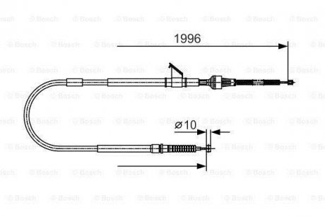 Трос ручника (задній) (L) Mitsubishi L200 96-07 (1995/1790mm) BOSCH 1 987 482 068 (фото 1)