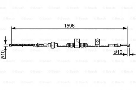 Трос ручника (L) Mitsubishi Lancer 08- (1596mm) BOSCH 1 987 482 520 (фото 1)