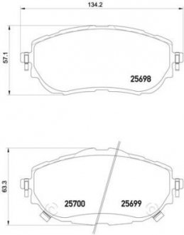 Комплект гальмівних колодок з 4 шт. дисків BREMBO P83150 (фото 1)