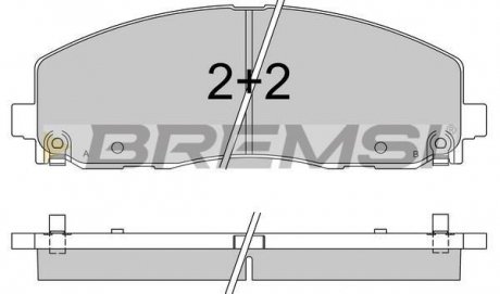 Гальмівні колодки пер. Fiat Freemont 11-/Dodge Caravan 08- (183x63.2x19.5) BREMSI BP3543 (фото 1)
