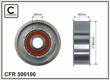 CHRYSLER / JEEP / DODGE ролик пасу поліклинового CAFFARO 500100