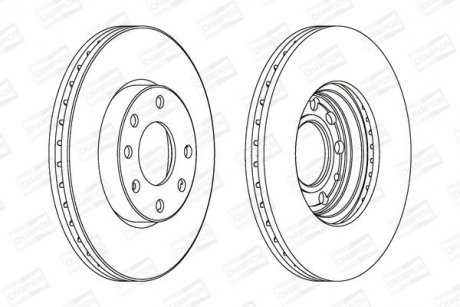 Диск тормозной передний (кратно 2шт.) Opel Astra (98-) CHAMPION 562069CH (фото 1)