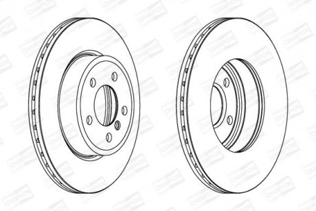 Диск тормозной передний (кратно 2шт.) BMW X3 (04-) CHAMPION 562350CH (фото 1)