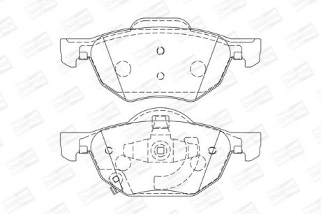 Колодки тормозные дисковые передние Honda Accord (03-) CHAMPION 572480CH