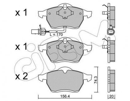 Гальмівні колодки пер. T4 90-03 CIFAM 822-279-1