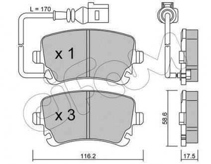 Гальмівні колодки зад. Transporter (15-21) CIFAM 822-554-0