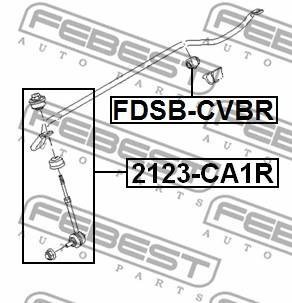 Втулка заднього стабілізатора FORD KUGA CBV 2008-2012 (15mm) FEBEST FDSB-CBVR (фото 1)