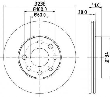 GENERAL MOTORS диск гальмівний з покриттям PRO; передн. HELLA 8DD355100821 (фото 1)