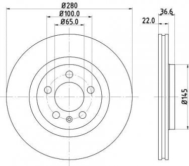 VAG диск гальмівний з покриттям PRO; передн. HELLA 8DD355105381 (фото 1)