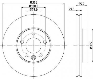 VAG диск гальмівний з покриттям PRO; передн. HELLA 8DD355109661 (фото 1)