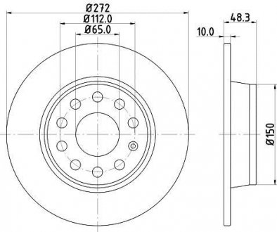 VAG диск гальмівний з покриттям PRO; задн. HELLA 8DD355116971