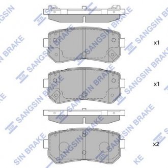 Комплект гальмівних колодок з 4 шт. дисків Hi-Q (SANGSIN) SP1406