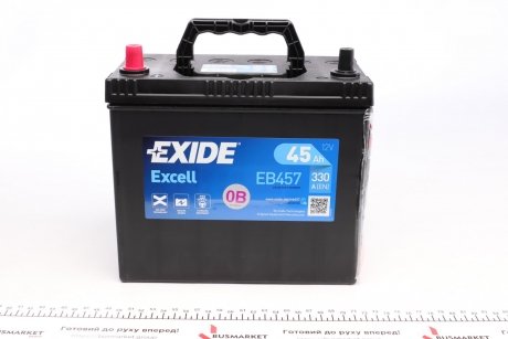 Акумуляторна батарея 45Ah/330A (235x127x226/+L/B00) Excell Азія EXIDE EB457