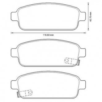 Гальмівні колодки задні Opel Zafira, Mokka, Astra / Chevrolet Volt, Cruze Jurid 573335J (фото 1)