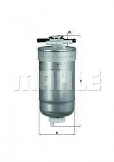 Фільтр паливний LT 2.5-2.8TDI 96>06 (з клапаном) MAHLE / KNECHT KL 233/2