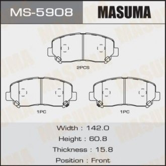 Колодка тормозная передняя Mazda CX-5 (11-) MASUMA MS5908