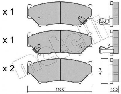 Колодки гальмівні (передні) Suzuki Grand Vitara 98-03/Geo Tracker 88-98 Metelli 22-0136-0