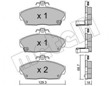 Колодки гальмівні (передні) Honda Civic VI/VII 94-05/Concerto 89-95/Rover 400 90-00 Metelli 22-0174-0