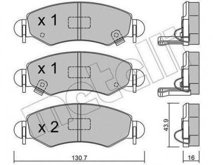 Колодки гальмівні (передні) Subaru Justy 03-/Opel Agila 00-07 Metelli 22-0339-1