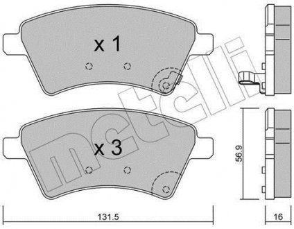 Колодки гальмівні (передні) Fiat Sedici 06-14/Suzuki SX4 06- Metelli 22-0702-0