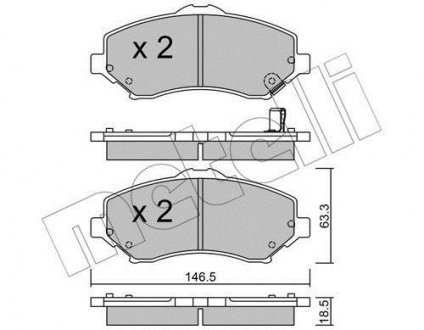 Колодки гальмівні (передні) Chrysler Grand Voyager/Dodge Journey 07-/Fiat Freemont 11-/VW Routan 08-13 Metelli 22-0862-1