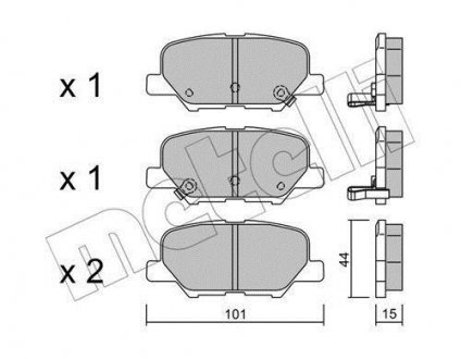 Комплект гальмівних колодок (дискових) Metelli 22-0995-0 (фото 1)