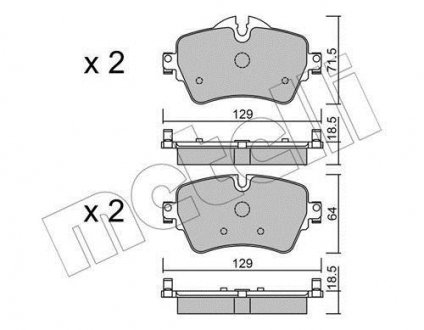 Комплект гальмівних колодок (дискових) Metelli 22-1013-0 (фото 1)