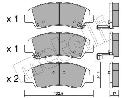 Колодки гальмівні (передні) Hyundai i10 08- Metelli 22-1091-0