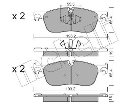 Комплект гальмівних колодок (дискових) Metelli 22-1123-1 (фото 1)