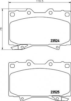 Колодки тормозные дисковые передние Strong Ceramic Land Cruiser (J100) (98-07) NISSHINBO NP1018SC (фото 1)