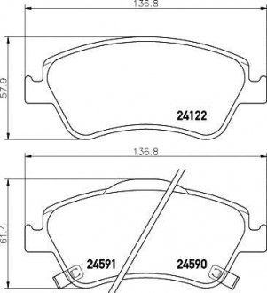 Колодки тормозные дисковые передние Toyota Corolla, Auris 1.4, 1.6, 1.8, 2.0 (07-) NISSHINBO NP1115 (фото 1)