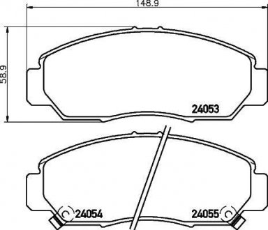 Колодки тормозные дисковые передние Honda Accord VII 3.0, 3.5 (07-12), FR-V 1.8, NISSHINBO NP8007 (фото 1)