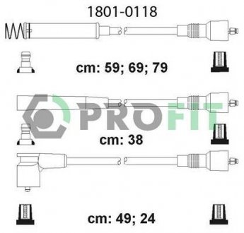 Комплект кабелів високовольтних PROFIT 1801-0118