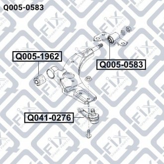 HYUNDAI / KIA Сайлентблок задній переднього важеля без кронштейна Q-fix Q0050583