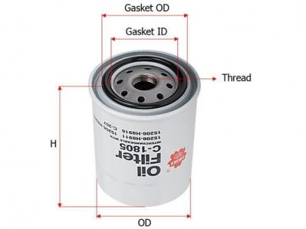 BOSCH Фільтр оливний SAKURA C1805 (фото 1)