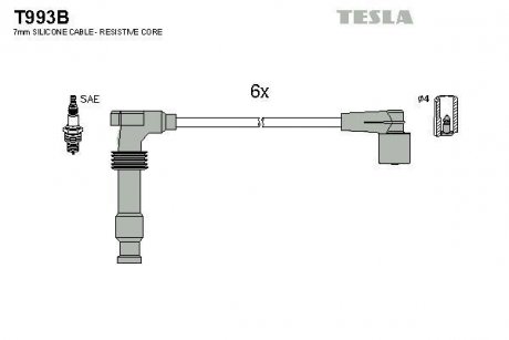 GENERAL MOTORS Провода високовольтні TESLA T993B