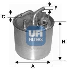 Фільтр паливний AUDI A8 3.0-4.2 TDI 03-10 (OE) (вир-во) UFI 24.002.00 (фото 1)