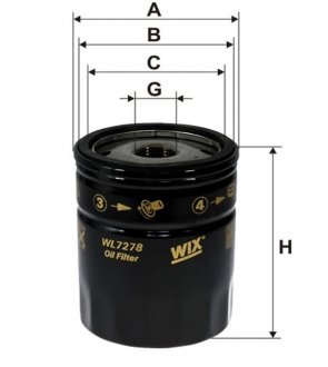 Фільтр масляний двигуна /OP580/7 (вир-во -FILTERS UA) WIX FILTERS WL7278 (фото 1)