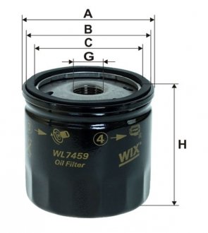 Фільтр масляний двигуна /629/1 (вир-во WIX-FILTERS) WIX FILTERS WL7459