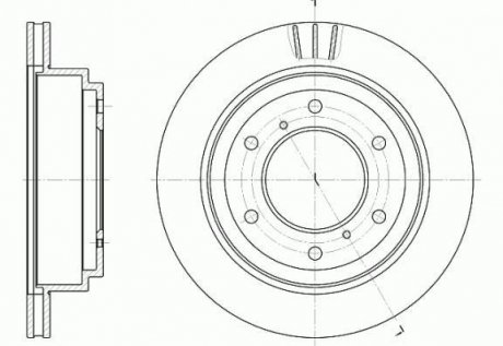 Диск тормозной задний (кратно 2) (Remsa) Mitsubishi Pajero III IV WOKING D6955.10 (фото 1)